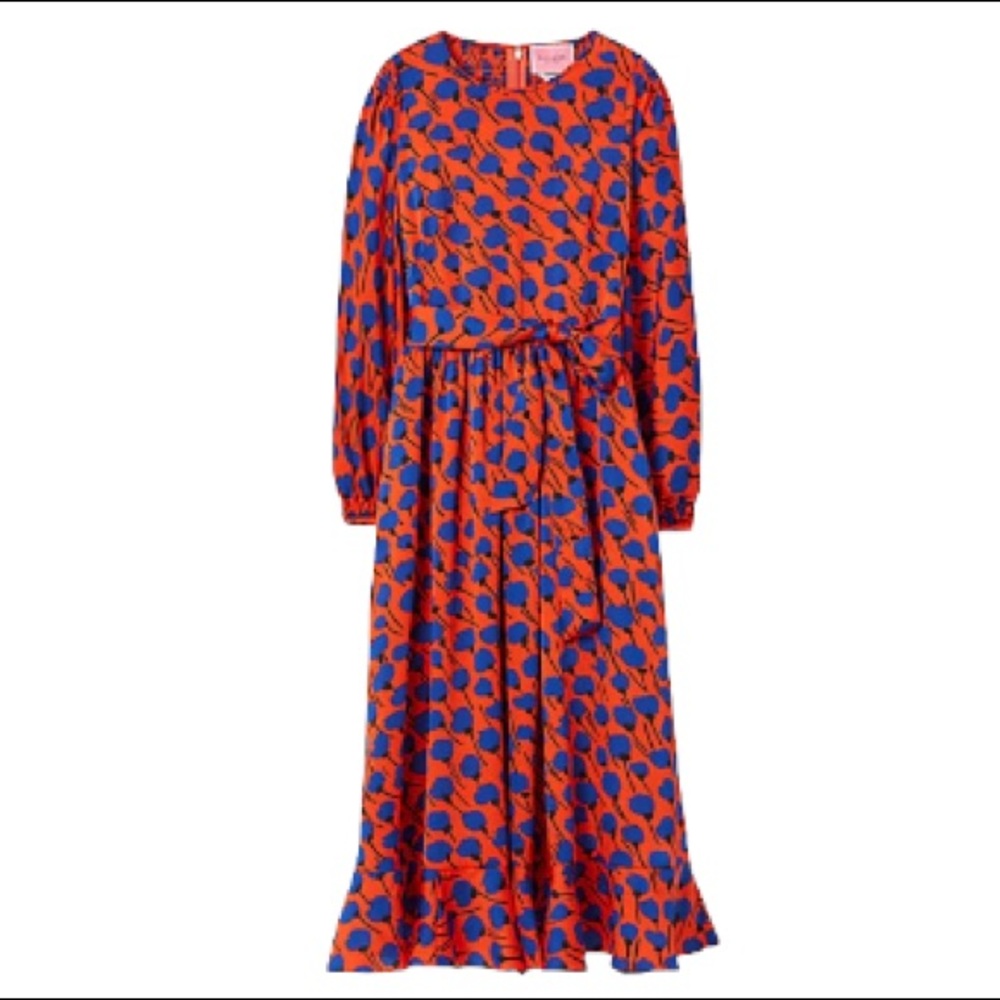 ♠️💃 kate spade NY Women’s Poetic Floral Smocked Dress,  Tamarillo Orange - Picture 10 of 10